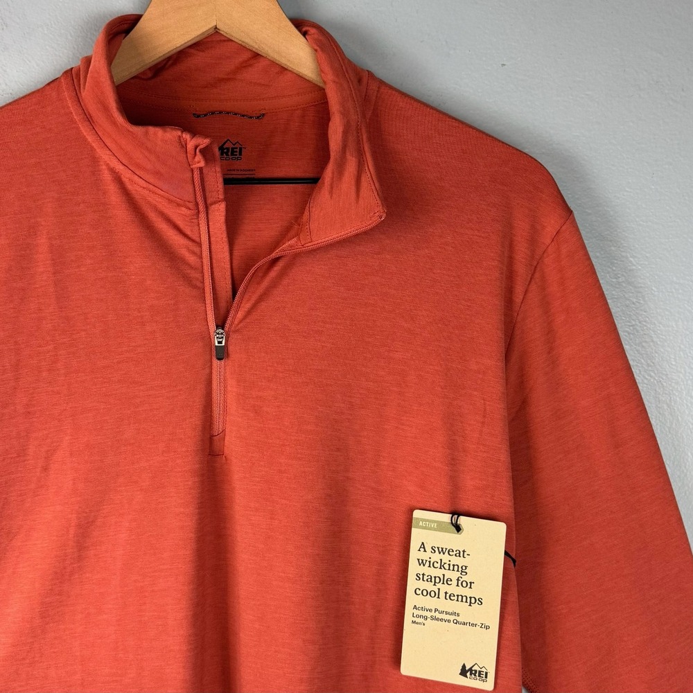 NEW REI Co-op Active Pursuits Quarter Zip Pullover Mens Medium Red River Clay